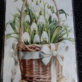 Blechschild 'Schneeglöckchen im Korb'
